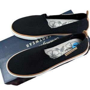 Tommy Bahama Black Slip-On Sailor Knit Womens Shoes